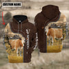 Uni Simmental Farming Leather Pattern Personalized 3D Hoodie