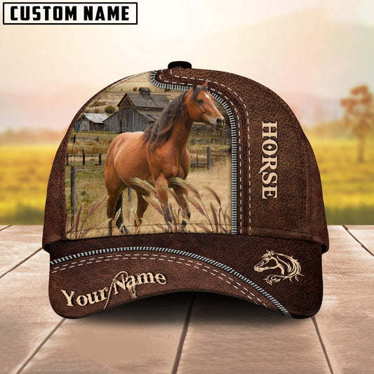 Uni Horse Customized Name Leather Pattern Cap