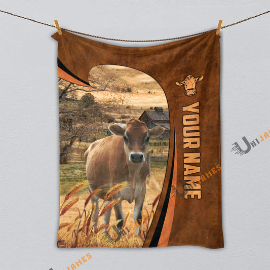 Uni Personalized Name Jersey Premium Brown Pattern 3D Blanket