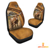 Uni Texas Longhorn Pattern Customized Name 3D Car Seat Cover Set (2PCS)