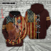 Uni Goat US Flag Retro Personalized 3D Hoodie