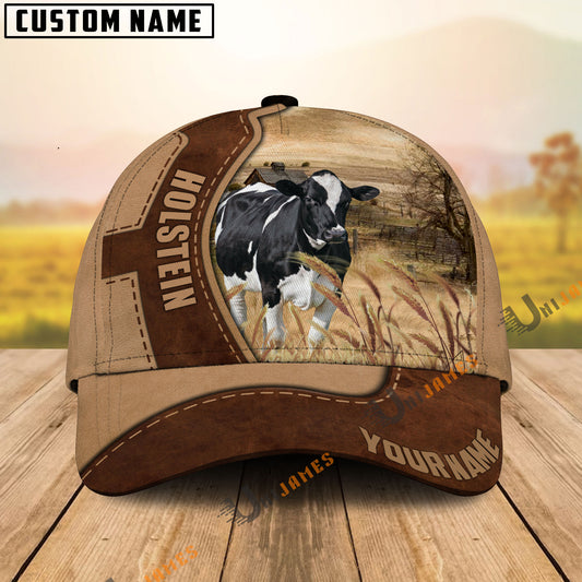 Uni Holstein Cattle Suede Pattern Customized Name Cap