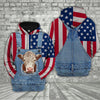 Uni Hereford Cattle US Flag Farm Personalized 3D Hoodie