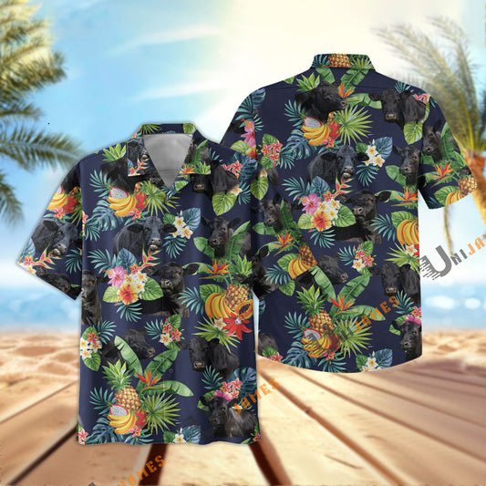 Uni Black Angus Fruit Summer Hawaiian Shirt