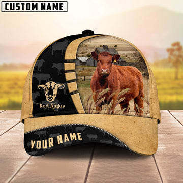 Uni Custom Name Red Angus Cattle 3D Cap