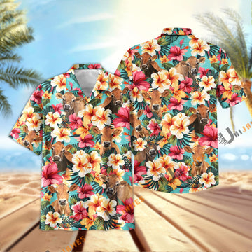 Unique Jersey Tropical Flower Pattern Seamless Hawaiian Shirt