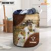 Uni Charolais Cow Custom Name Laundry Basket