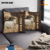 Uni Charolais Custom Name Leather Pattern Pillow Case