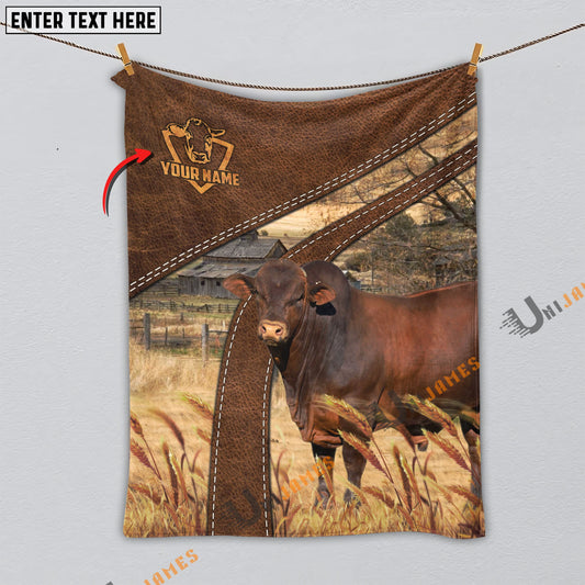 Uni Personalized Name Beefmaster Brown Blanket