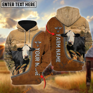 Uni Black Baldy Farming Happiness Personalized Name 3D Hoodie