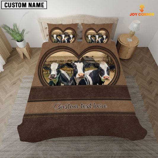 Uni Holstein In Heart Custom Name Bedding Set