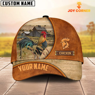 Uni Custom Name Chicken Leather Pattern Cap