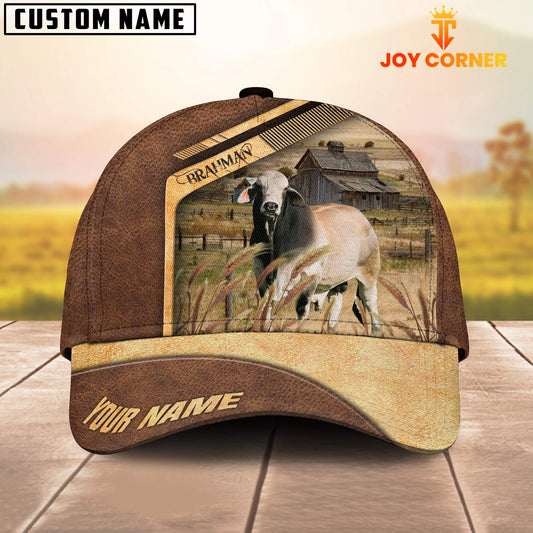 Uni Brahman Cattle Customized Name Brown Farm Cap