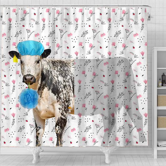 Uni Speckle Park Flower 3D Shower Curtain