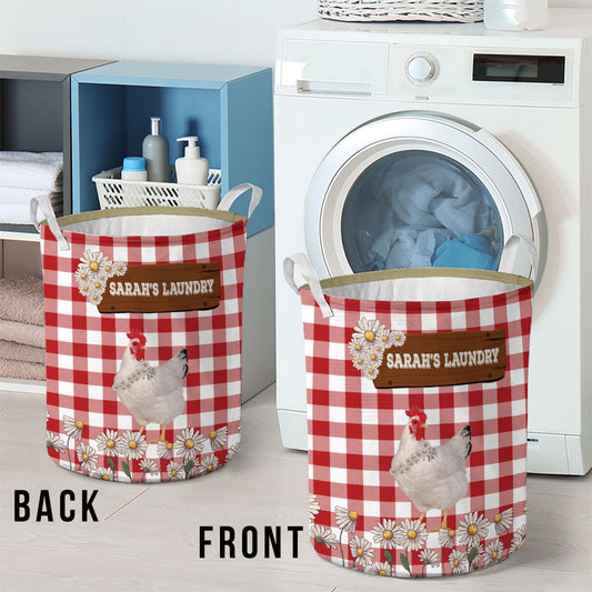 Uni Personalized Chicken Daisy Flower Laundry Basket