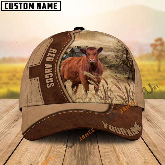 Uni Red Angus Suede Pattern Customized Name Cap