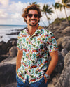 UNIJAMES CAMPING BUS SURF PALM TREES SEAMLESS HAWAIIAN SHIRT
