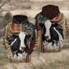 Uni Holstein Cattle US Flag All Over Printed 3D Cattle Hoodie TT6