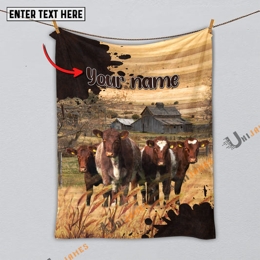 Uni Personalized Name Diligent Shorthorn Blanket