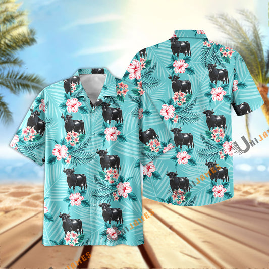 Uni Dexter Aloha Cyan Color Hawaiian Shirt