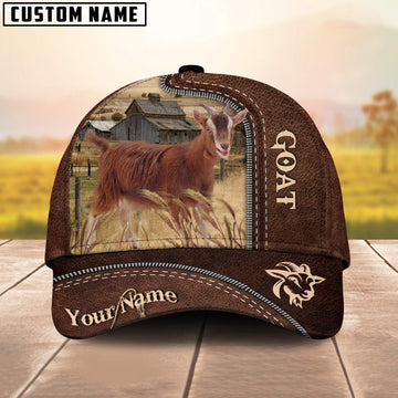 Uni Goat Customized Name Leather Pattern Cap