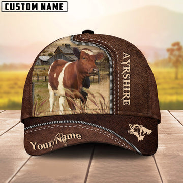 Uni Ayrshire Customized Name Leather Pattern Cap