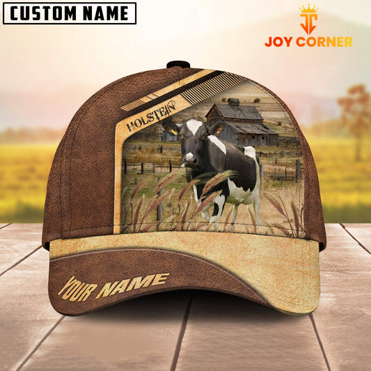 Uni Holstein Cattle Customized Name Brown Farm Cap