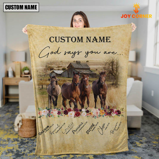 God Says You Are - Uni Personalized Name Horse Blanket