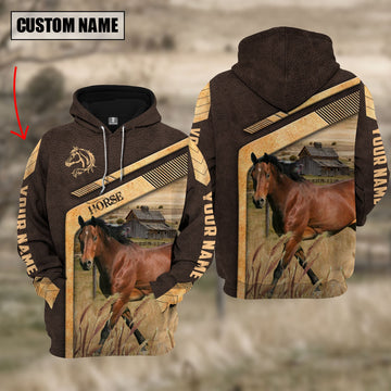 Uni Horse On The Meadow Custom Name Hoodie