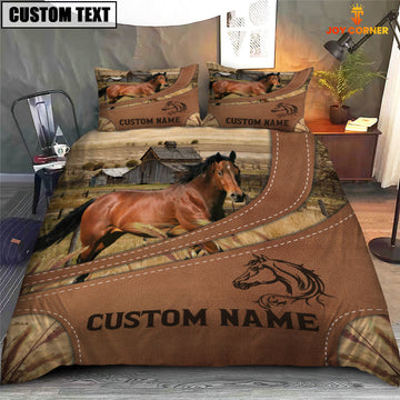 Uni Custom Name Horse On Farm Bedding Set