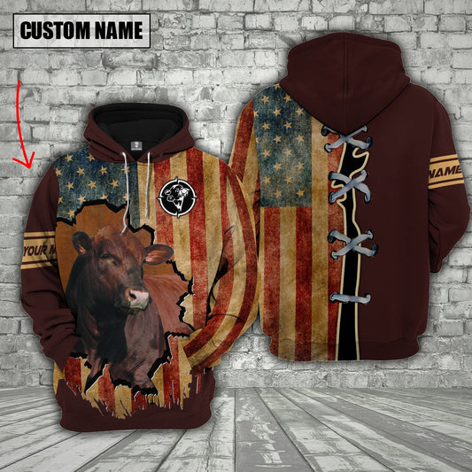 Uni Beefmaster US Flag Retro Personalized 3D Hoodie