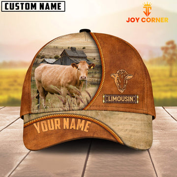 Uni Custom Name Limousin Leather Pattern Cap