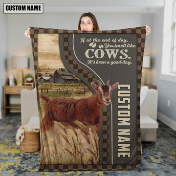 Uni Personalized Name Goat A Good Day Blanket