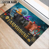 Uni Dexter Farmhouse Halloween Custom Name Doormat