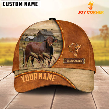 Uni Custom Name Beefmaster Leather Pattern Cap