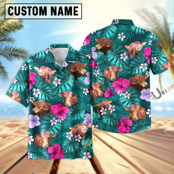 Uni Beefmaster Green Flowers Summer Pattern Hawaiian Shirt