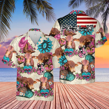 Unique Beefmaster Happiness Flowers 3D Hawaiian Shirt