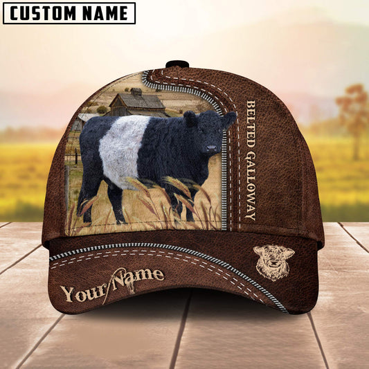 Uni Belted Galloway Customized Name Leather Pattern Cap