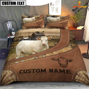 Uni Custom Name Charolais No Horn On Farm Bedding Set