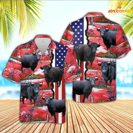 Unique Dexter American Flag Farming 3D Hawaiian Shirt
