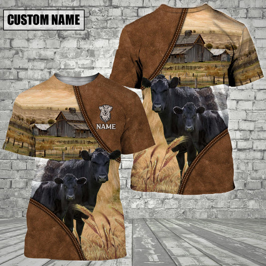 Uni Belted Galloway Barn Farm Customized Name 3D T-Shirt