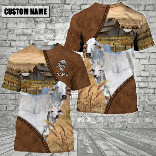 Uni Brahman Barn Farm Customized Name 3D T-Shirt