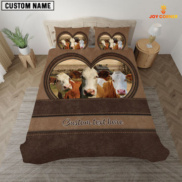 Uni Simmental In Heart Custom Name Bedding Set