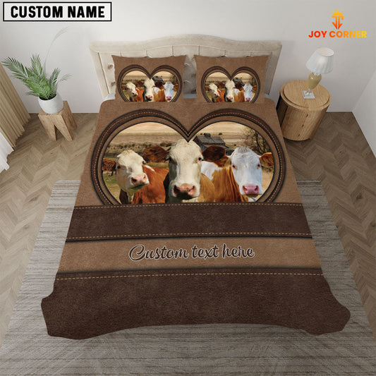 Uni Simmental In Heart Custom Name Bedding Set