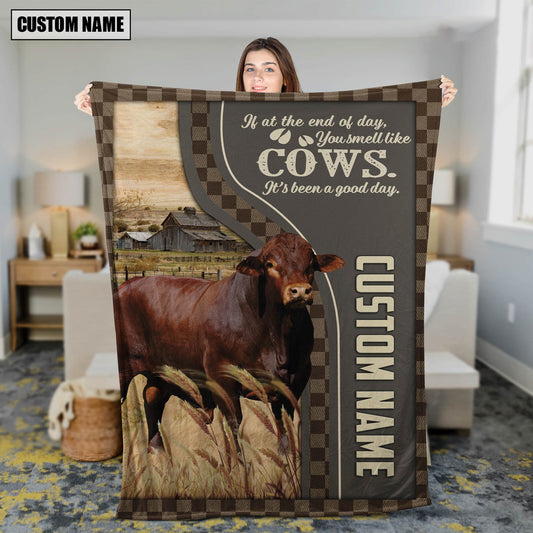 Uni Personalized Name Beefmaster A Good Day Blanket