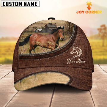 Uni Horse On The Farm Customized Name Leather Pattern Cap