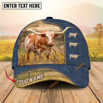 Uni Texas Longhorn Farm Jeans Pattern Customized Name Cap