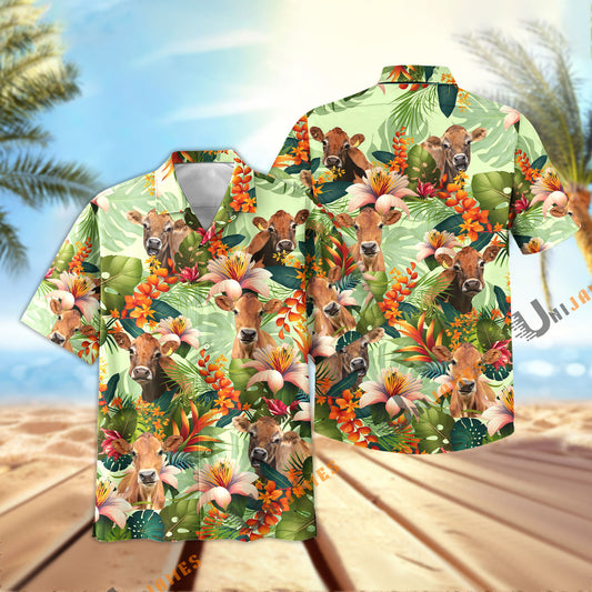 Uni Jersey Cool Summer Mint Pattern Hawaiian Shirt