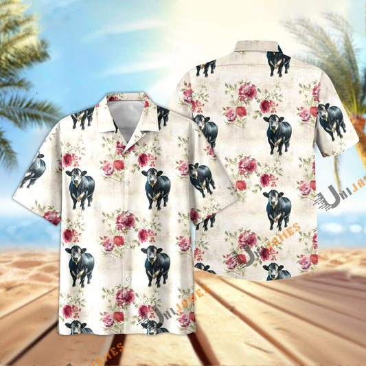 Unique Black Baldy Floral Vintage Pattern Hawaiian Shirt