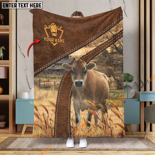 Uni Personalized Name Jersey Brown Blanket